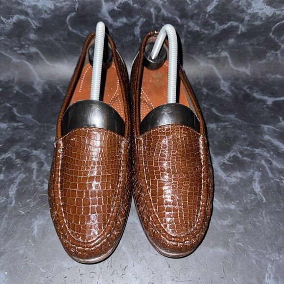 SAS Shoes Simplify Brown Croc Slip On Comfort Shoe Loafer Size 9.5M - Picture 2 of 8